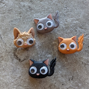2 Google Eye Cat Face Shank Buttons You choose the Color and Styloe