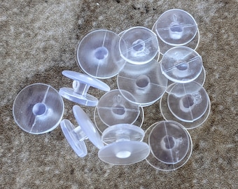 10 Clear Blank Shoe Charms Plastic Great Converting Flat Back Buttons for Crocs