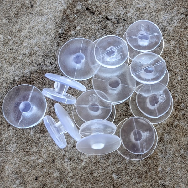 10 Clear Blank Shoe Charms Plastic Great Converting Flat Back Buttons for Crocs