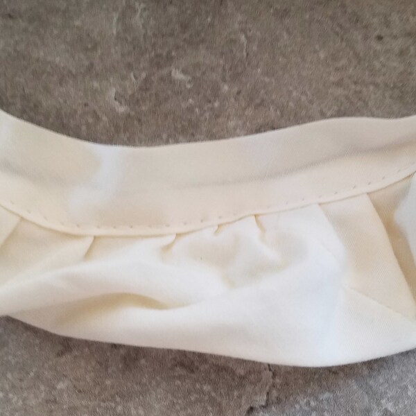 Vintage Cream Gathered Homemade Bias Trim Ruffled Binding Quilt Baby Blanket Pillow Craft Lace Trim