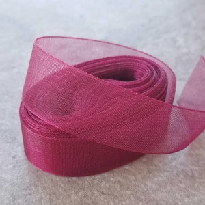 Burgundy Organza Ribbon 4 Yards