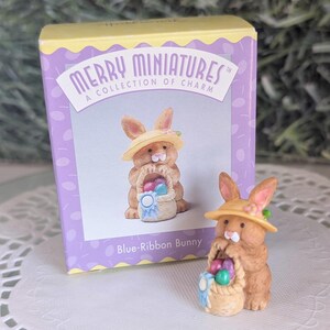 Blue-Ribbon Bunny Hallmark Merry Miniatures Easter 1996