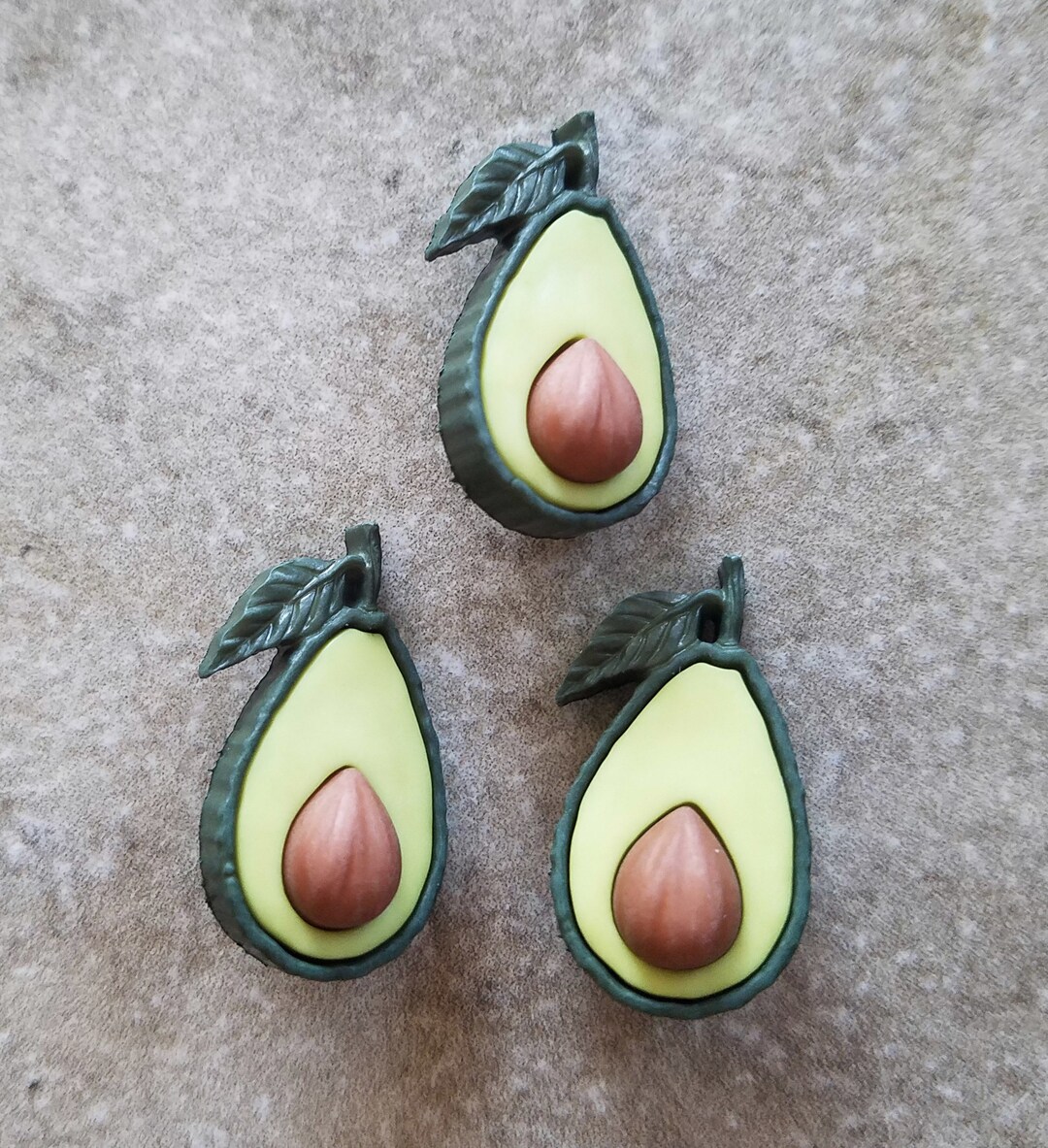 Avocado Buttons 3 Fruit Avocado Shank Buttons Size 1/2
