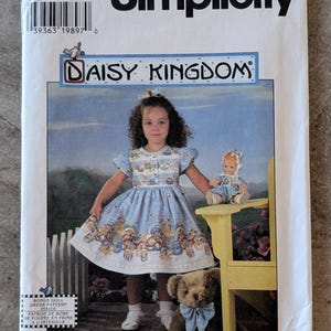 Simplicity Pattern Toddlers Dress and Doll Romper and Hat 7496 Complete Cut size 1/2-2
