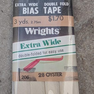 Wrights Extra Wide Double Fold Bias Tape Oyster A35