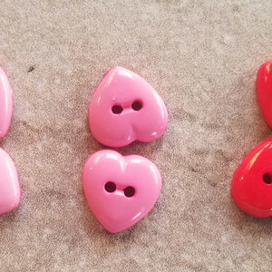 8 Bubble Hearts Small Buttons Size 1/2&quot; You choose the color