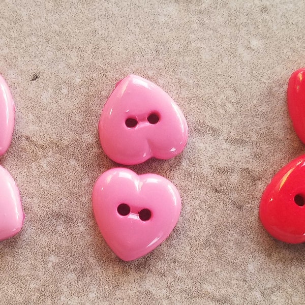 8 Bubble Hearts Small Buttons Size 1/2" You choose the color