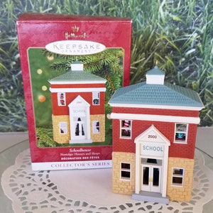 Little Red Amerian School House ABC chaulk boards Ornament by