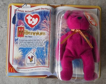 Millennium the Bear Teenie Beanie Mcdonalds Vintage TY 2000 New in