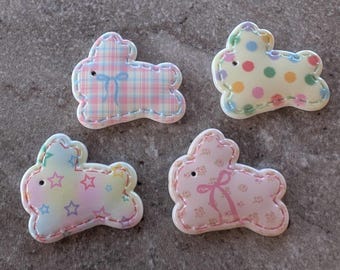 2 Pattern Bunny Flat Back Embellishment Buttons Size 1 7/16" You choose the style