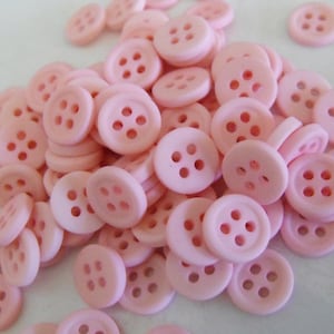 100 Baby Pink Matt 4 Hole Round Buttons