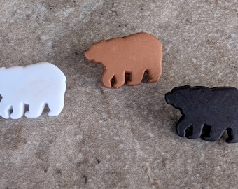 2 Silhouette Bear Shank Buttons Size 15/16" You choose the color