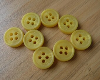 16 Yellow Thick Swirl Round Buttons Size 7/16"