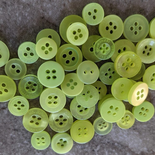 Green Buttons 50 Small Assorted Round Sewing Crafting Bulk Etsy