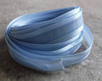 Light Blue Organza & Satin Ribbon 3 Yards