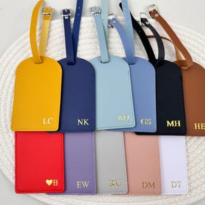 Monogrammed Luggage Tags, Personalized Leather Luggage Tag,Custom Wedding Luggage Tag,Travel Gift for Her,Bridesmaid Gifts,Christmas Gifts