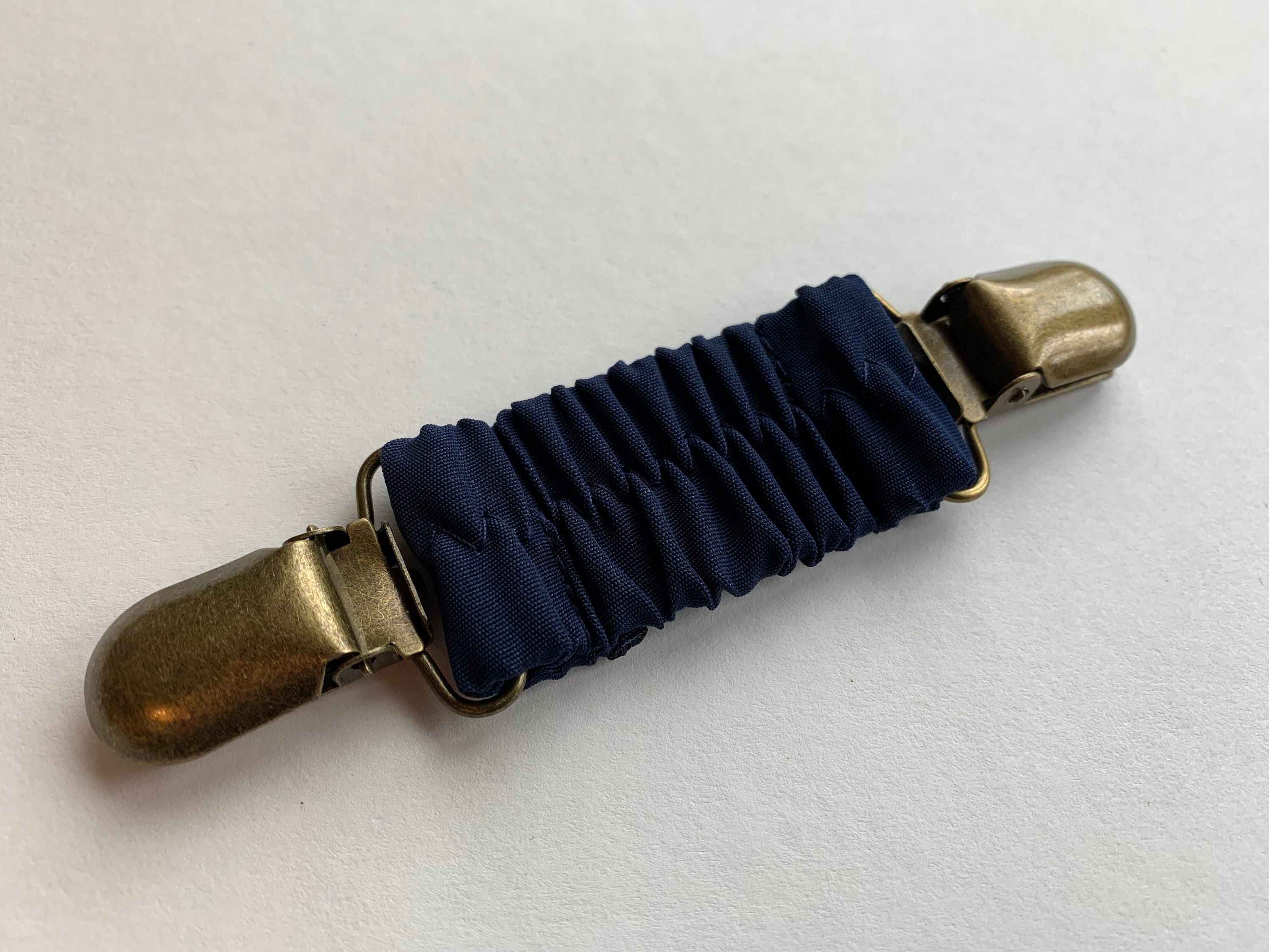 Solid Navy Cinch Clip.clothing Cinch Clip, Sweater Clip, Dress Clip.  Fastener Accessory for Loose Shirts. Stretchy Clasp for Tailored Look 