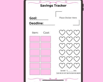 Digitaler Spar-Tracker | GoodNotes, Notability Budget Einlage | Geld Ziel & Ersparnisse Planer Vorlage | Druckbares PDF