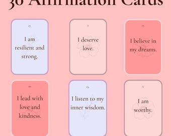30 Printable Self-Love Affirmation Cards | Digital Flashcards for Mindfulness, Motivation & Daily Positivity