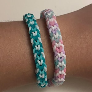 Inverted Fishtail (Rainbow Loom/Loom Band) Bracelet — Customizable (pick up to three colors) & Adjustable