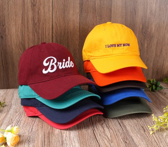 Embroidered 3D Text baseball cap,Custom text logo,Unisex Cotton Baseball Cap,Custom Embroidered Hat,Mothers day gift,Team hat,Christmas gift