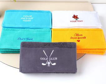 Toalla bordada personalizada, con su texto, logotipo, toalla deportiva, toalla deportiva bordada personalizada, toalla de manos personalizada, toalla de gimnasio, toalla de algodón.