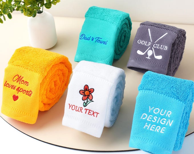 Toalla bordada personalizada, toalla de gimnasio, toallas deportivas con texto personalizado, toalla de algodón. Regalos de toalla personalizados, regalo de mamá y papá, toalla personalizada.