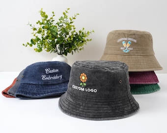 Hoed met aangepaste tekst, geborduurde vissershoed, gepersonaliseerde hoed, vintage hoed, gepersonaliseerde vrouwenhoed, cadeau voor papa, moeder, vrijgezellencadeau.
