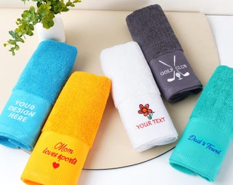 Toalla de gimnasio personalizada, toalla bordada personalizada, toalla con nombre, con logotipo de texto, toallas deportivas, regalo del Día del Padre, toalla para fanáticos de los deportes, toalla personalizada