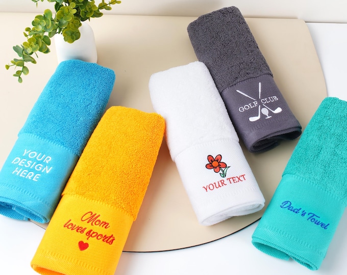 personalized Gym Towel,Custom Embroidered towel,towel with name,with text logo,Sports Towels, Fathers Day Gift,Sports Fan Towel,Custom towel