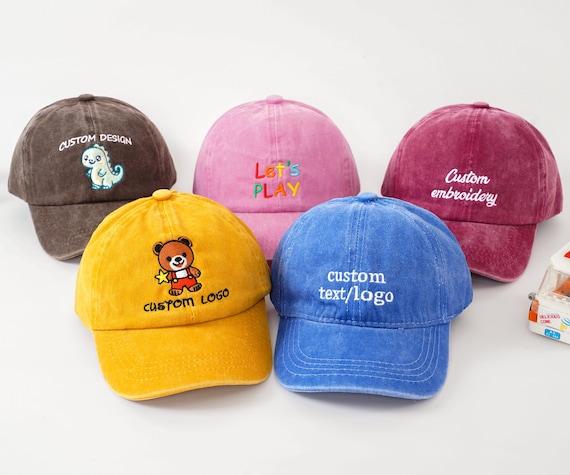 Customized kid retro baseball Hat,embroidered text,logo baseball caps, personalized hats,Aldult hats, baby hats,Parent child baseball cap.
