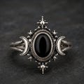 Celestial Ring Black Onyx Gemstone, 925 Sterling Silver Boho Moon Ring, Witchy Jewelry, Gift product logo