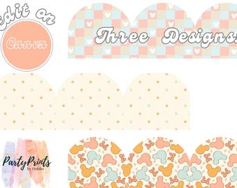 Pastel Mickey Minnie Classroom Borders | Printable Bulletin Board Decor (Canva Template)