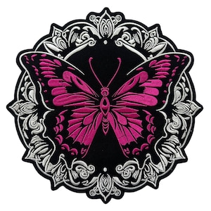 Großer Schmetterling Rücken Aufnäher, Biker Patch zum Aufbügeln, perfekt für Biker Jacken & Westen
