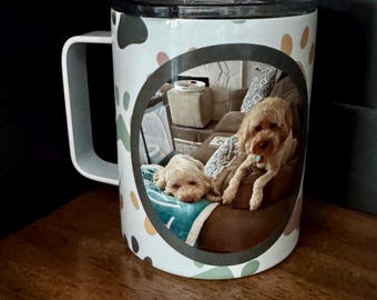 Personalisierte Haustier Fototasse: Personalisiertes Geschenk für Hundeliebhaber, 320 ml Metall