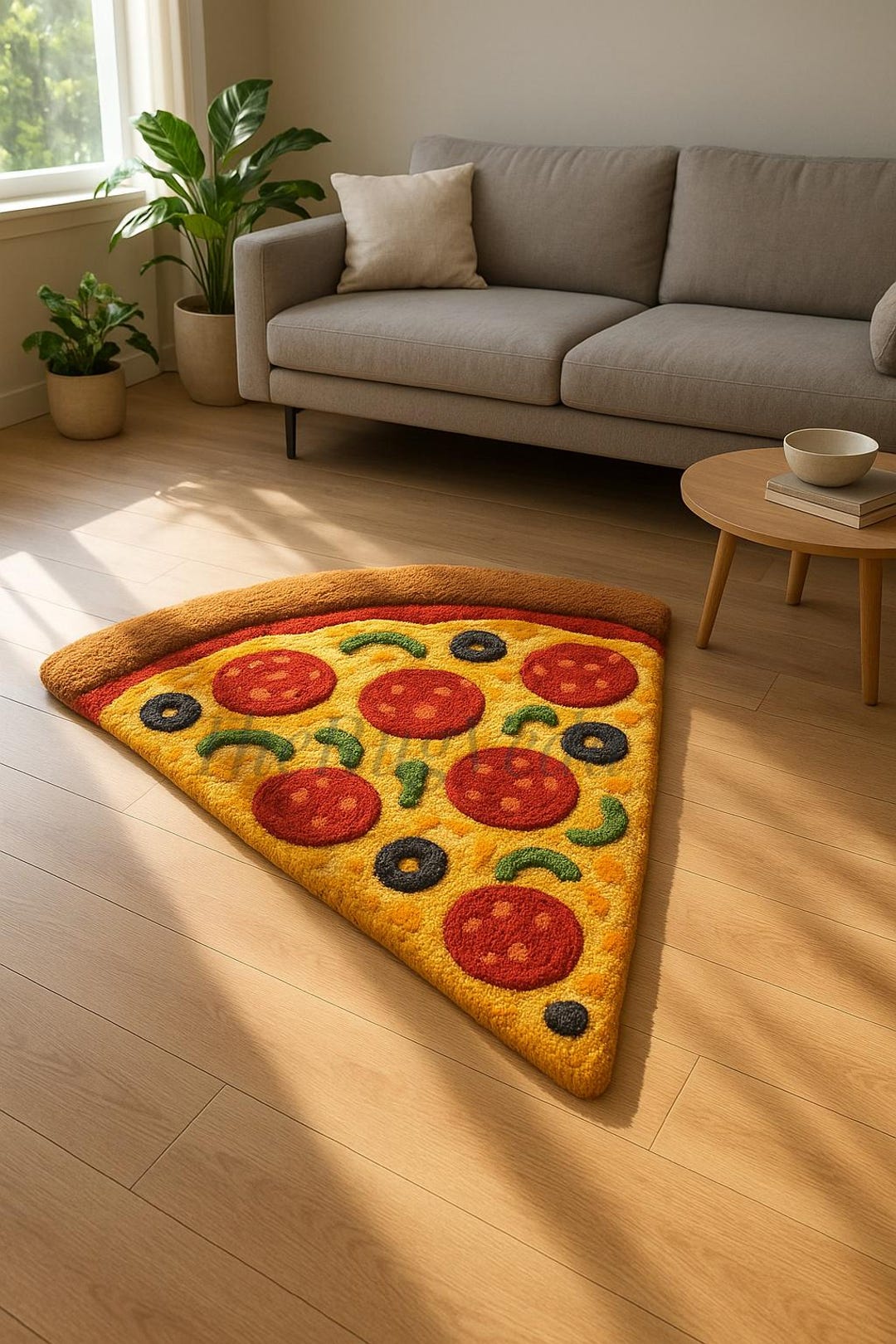 Slice Rugs Hand Tufted Pizza Slice Rug | Fun Pepperoni Veggie Area Rug | Quirky ...
