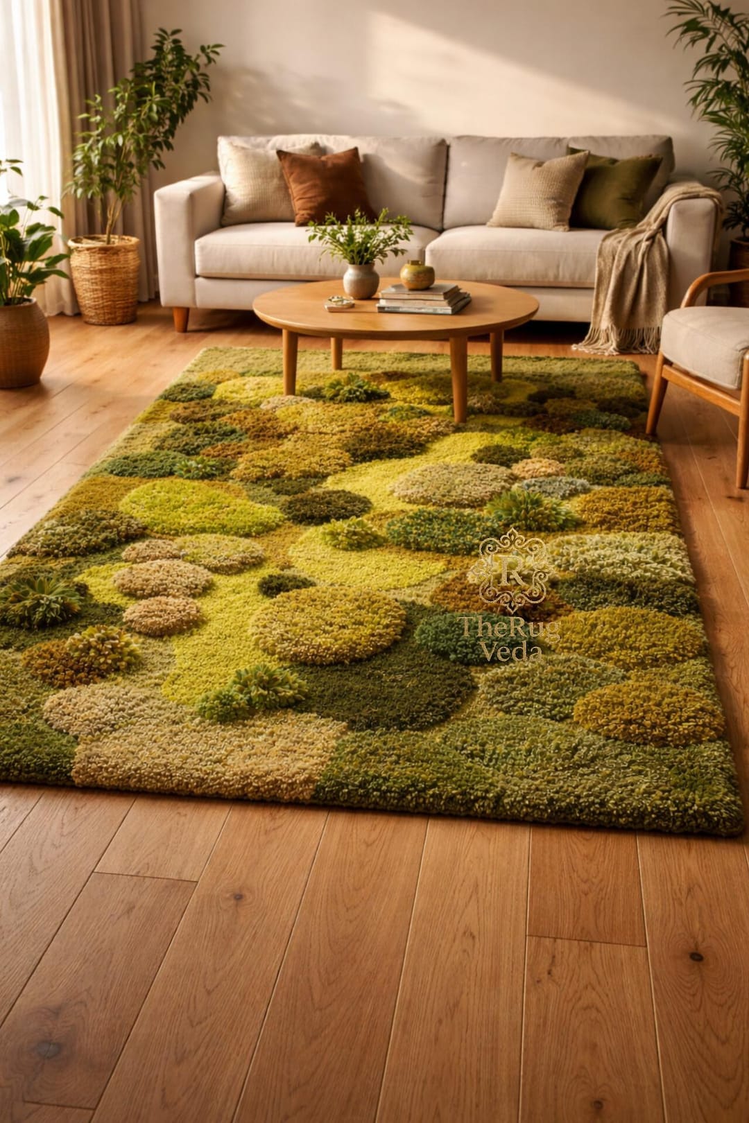 Hand Tufted Moss Landscape Wool Rug – Biophilic Nature Inspired ...