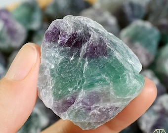 2 cristales de fluorita arcoíris en bruto, gemas de fluorita arcoíris natural en bruto, cristales de fluorita arcoíris, chakra del tercer ojo, espécimen mineral