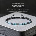 Gemstone Morse Code Bracelet, Natural Aquamarine Lava Rock Jewelry, Protection Bracelet, Secret Message Gift