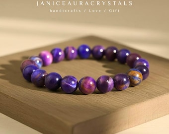 スギライトブレスレット、天然石パープルヘイズブレスレット