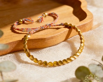 Dainty Tibetan Copper Beaded Bracelet, Healing Protection Inner Peace Bracelet, Minimalist Lucky Jewelry Gift