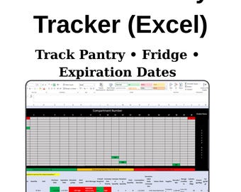 Kitchen Food Inventory Tracker Excel Template, Automated Stock Dashboard