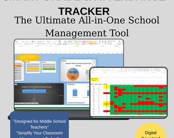 Hoja de cálculo de Excel para el registro de calificaciones y asistencia de profesores de secundaria