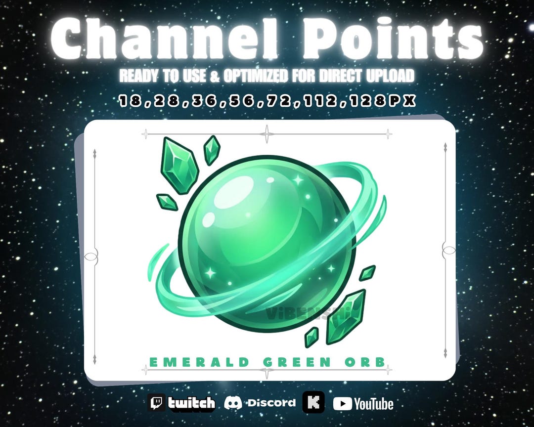 Emerald Green Orb Twitch Channel Points | Energy Stream Badges (digital ...