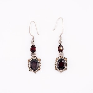 The Magenta Garnets Sterling Silver Earrings