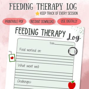 Feeding Therapy Log Printable, ARFID Progress Tracker, Autism Feeding Worksheet, Food Therapy Notes, Picky Eater Support PDF