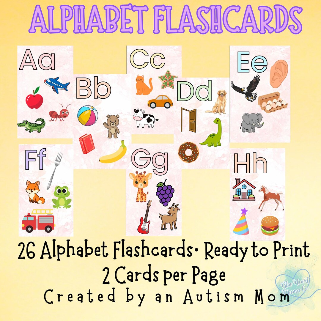 Printable Alphabet Flashcards | Early Learning | Preschool - Etsy Australia