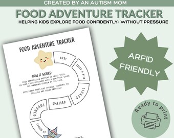 ARFID対応フードトラッカー – 偏食チャート、自閉症児向け摂食ツール – デジタルダウンロード