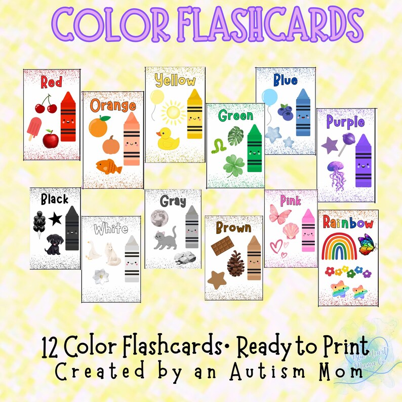 Printable Color Flashcards With Pictures | Toddler & Preschool Visual ...
