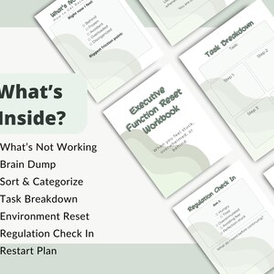 実行機能リセットワークブック - ブレインダンプとオーバーホールプランナー - ADHDおよび神経多様性のある方向け印刷可能 画像 2